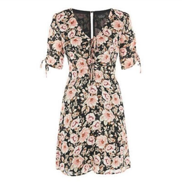 Topshop Tall Peony Blush Pink Tea Dress Sz 4 - Picture 3 of 10